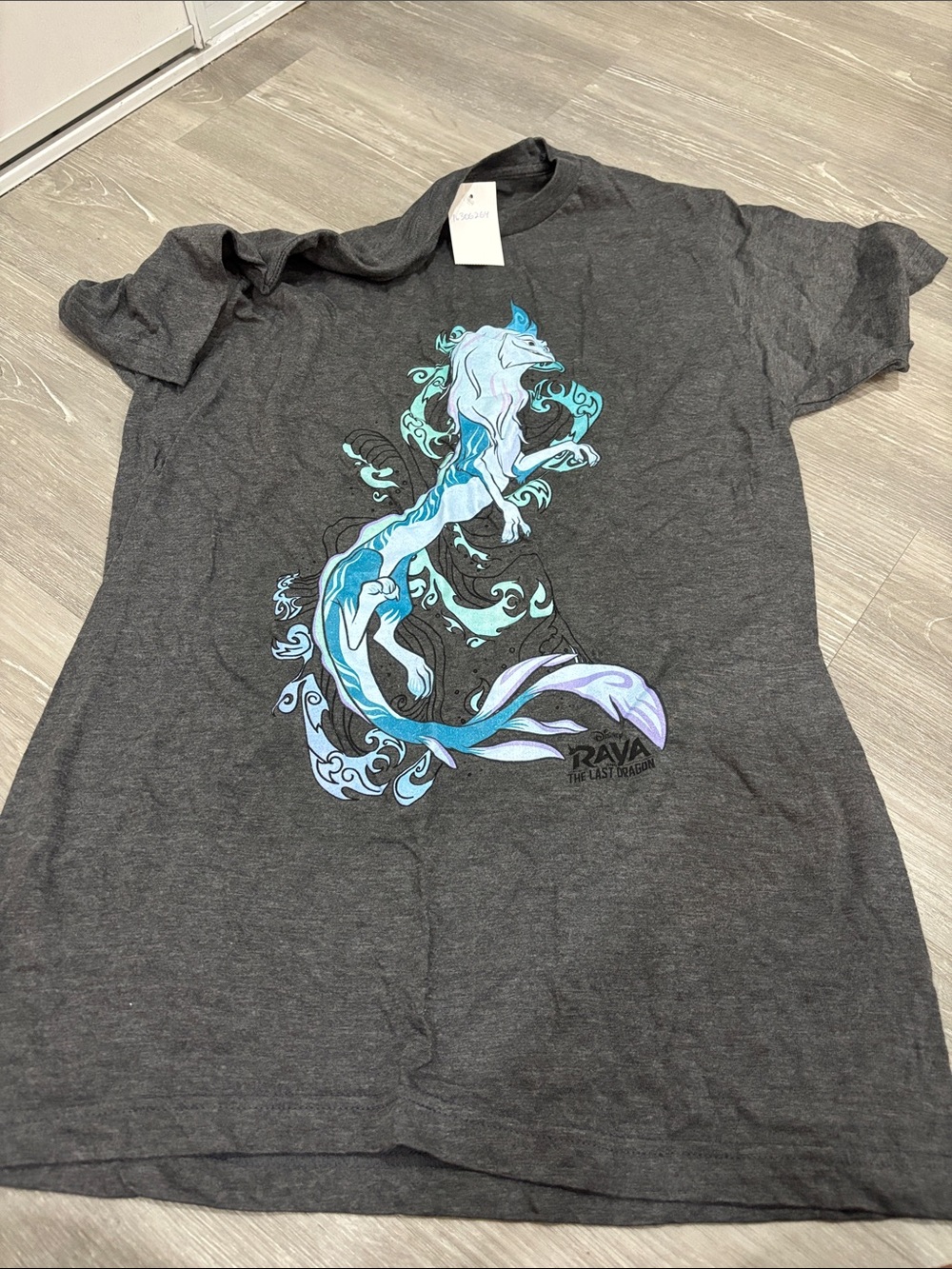 Tultex Charcoal Grey Tee with Blue Accent